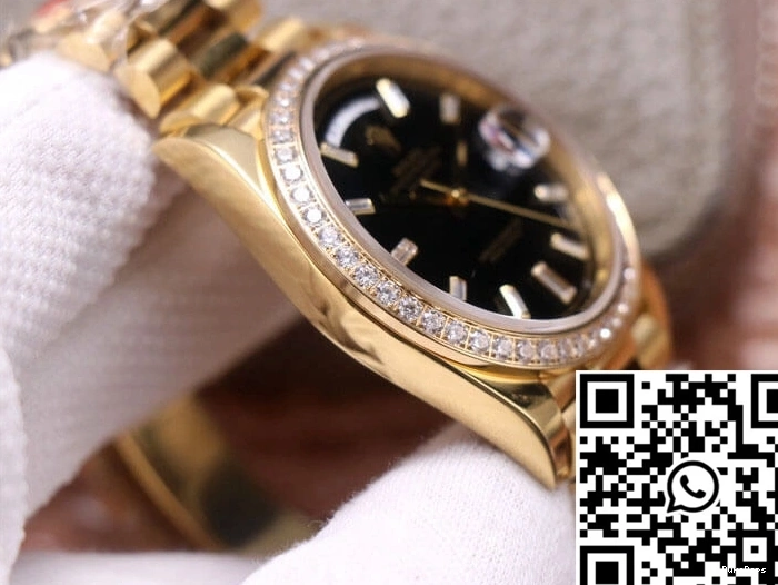 Day-Date M228348RBR-0001 Rolex Black EW Yellow Factory Dial Gold 0812